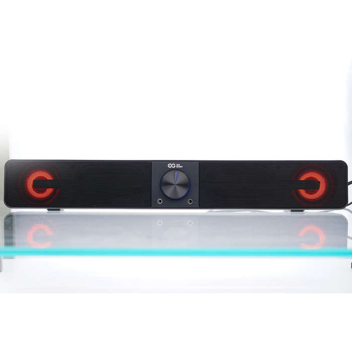 ELEGIANT SR200P 10W Wired Computer Speakers Soundbar with 3 Light Mode Enhanced Stereo USB Powered