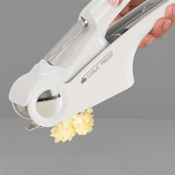 White - Multifunctional 3 In 1 Garlic Press Portable Manual Operation Mincer Garlic Slicer Environme
