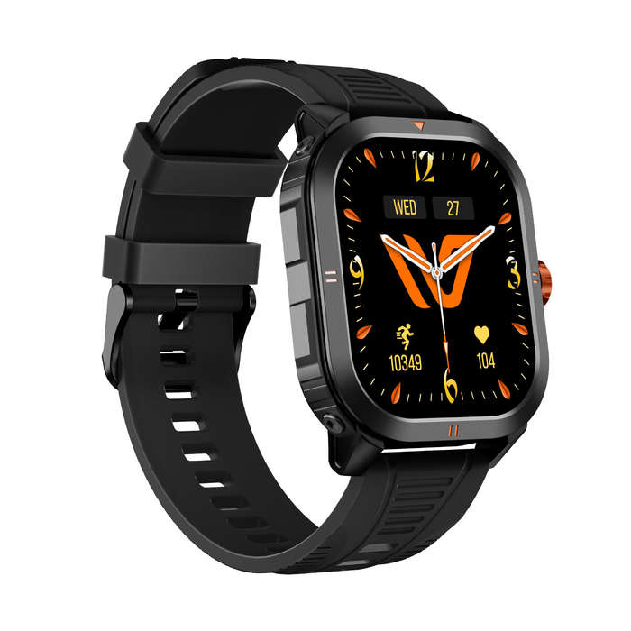 Black - Weofly Pioneers 1.95inch AMOLED Display bluetooth Call Heart Rate Blood Pressure Blood Oxyge