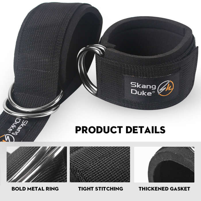 Black - SKangDuke 1 Single Padded Fitness Protective Gear Anklet Straps for Home Gym Glute Workouts