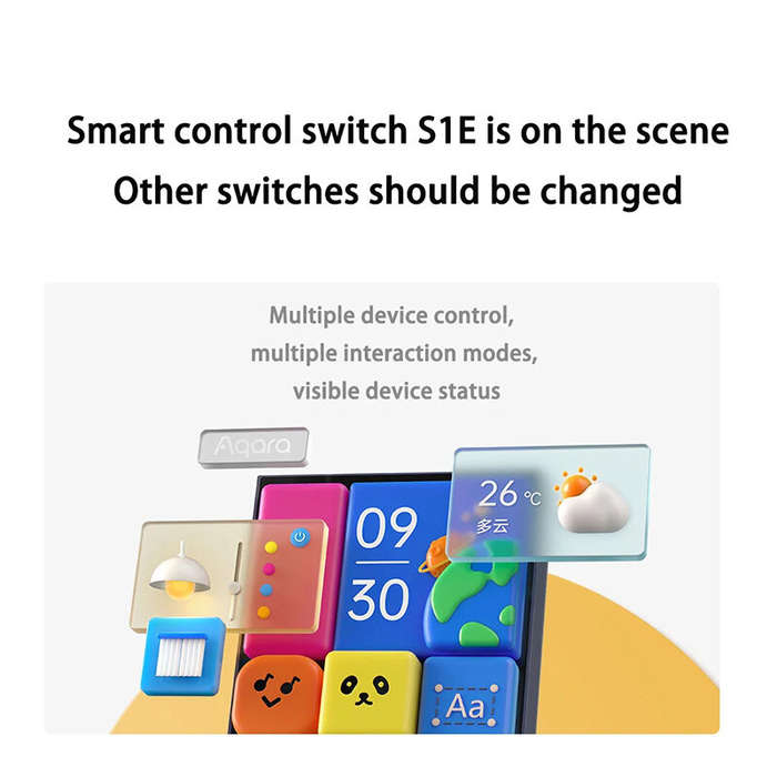 Aqara Smart Switch S1E Touch Control 4 Full LED Timer Calendar Power Statistics Scene Setting Remote