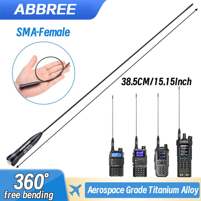 1 Pcs - ABBREE AR-771S SMA Female Universal Soft Antenna For Baofeng UV5R UV5RH BF888S Quansheng
