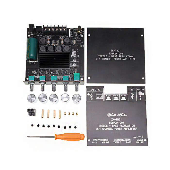Black - ZK-TB21 TPA3116D2 bluetooth 5.0 Subwoofer Amplifier Board 50WX2+100W 2.1 Channel Power Audio