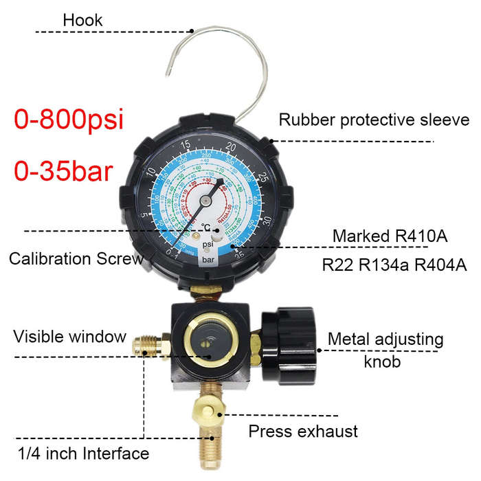 #A - R410a Diagnostic Manifold Freo Gauge Set High Pressure A/C Refrigeration Tool for R22/R410A/R13