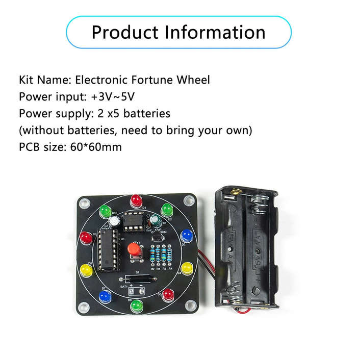 DIY Kit - 10 LED Lucky Wheel DIY Kit NE555 CD4017 Beginner Circuit Assembly Random Number Game Kit P