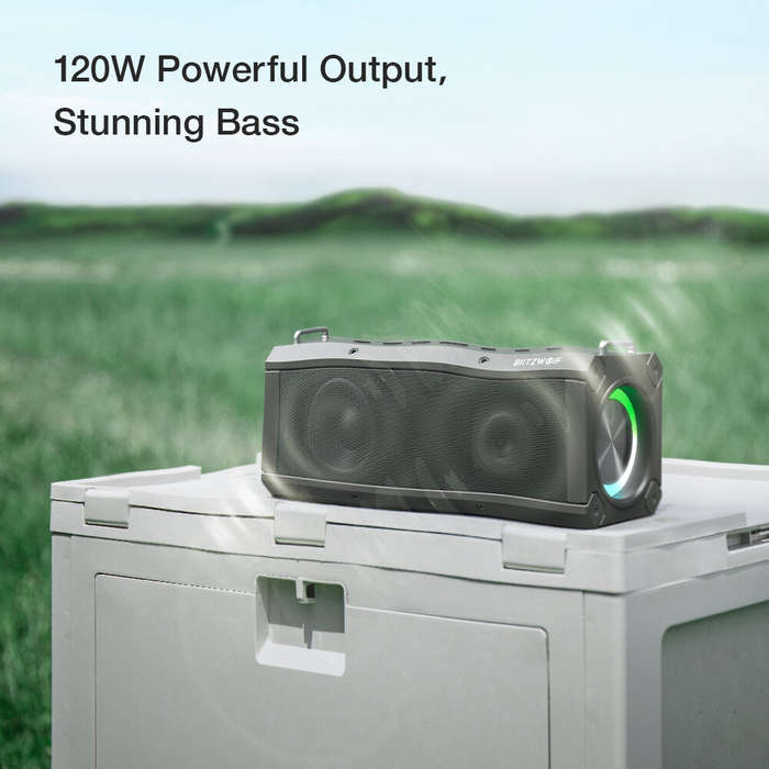 BlitzWolf BW-WA3 Pro 120W bluetooth Speaker Portable Speaker Quad Drivers Deep Bass Diaphragm EQ Ste