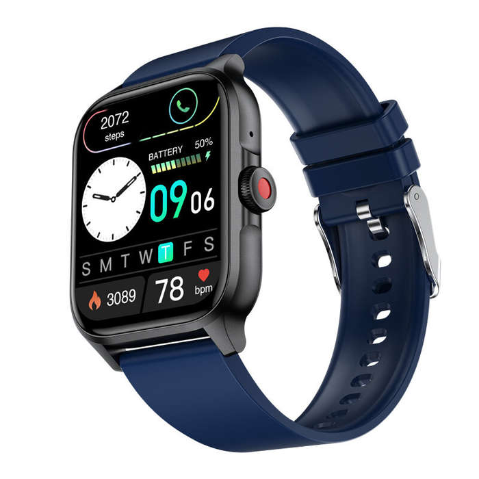 Black - QX15 1.85inch HD Screen HiFi Music Voice Assistant bluetooth Call Heart Rate Blood Pressure