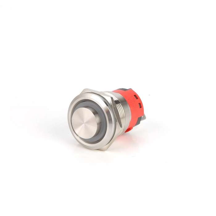 Red - 22MM 18A 250V 6Pin LED Light Button Switch Momentary Reset Metal Push Button Switch