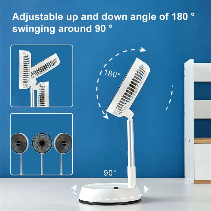 White - Tevorex Portable Multifunction Oscillating Standing Fan with Three Speed Timing Remote Contr