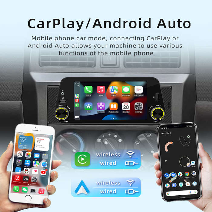 Black - 5 Inch Single Din Car Stereo MP5 Player 300PPI Ultra-Clear Touchscreen bluetooth Reverse Int