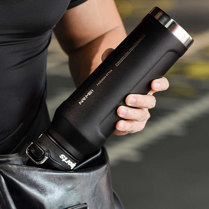 Black - IPRee 1L Thermos Water Bottle 316 Stainless Steel Vacuum Flas Tumbler Coffee Cup Insulated H