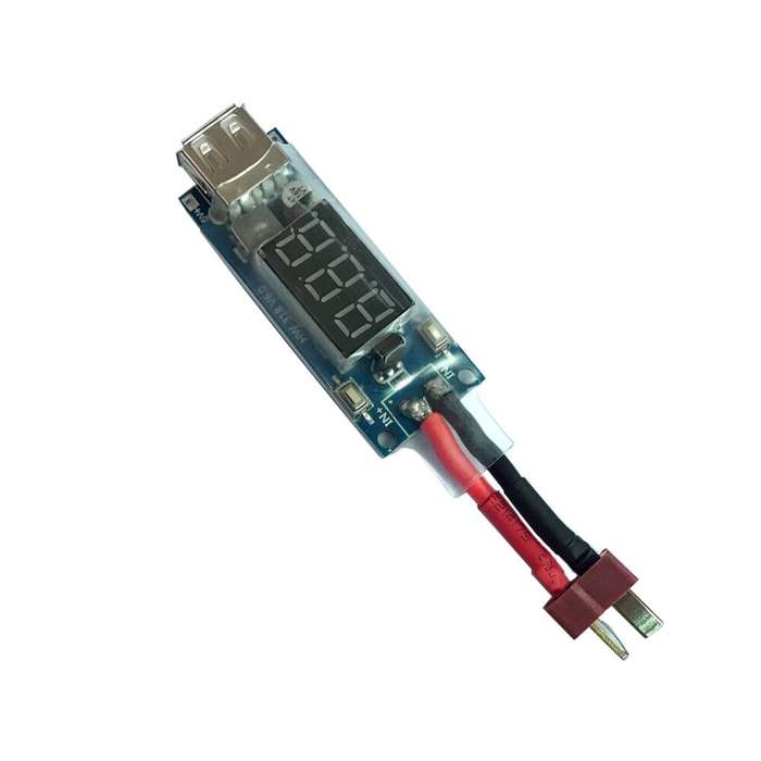 T Plug - 2-8S LiPo Battery Voltage Display Charger Converter XT60 T Plug to Micro USB Board