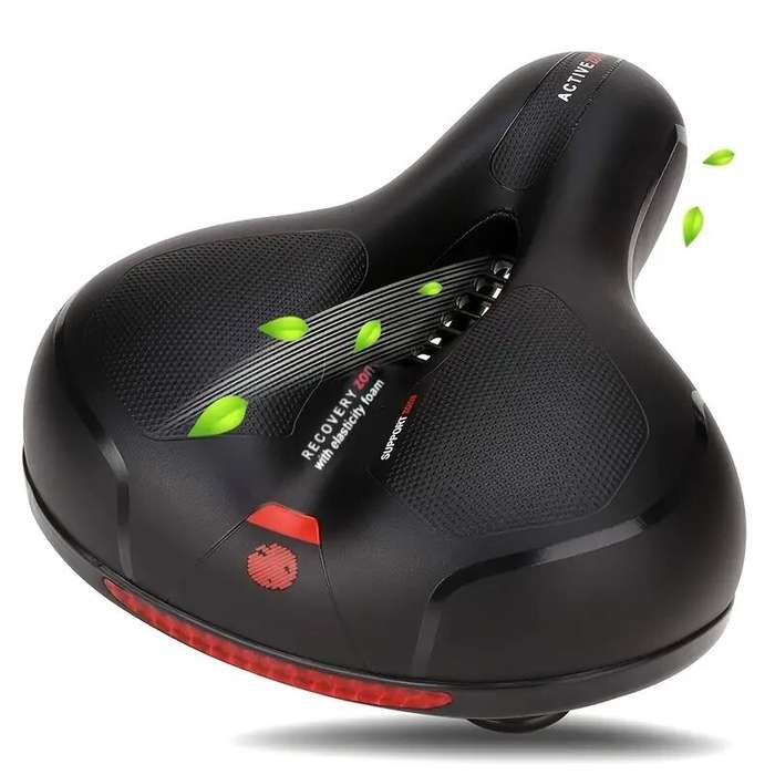 Red - 1pc Comfortable Breathable Bike Cushion Seat With Double-sided Shock Absorption Ball Suitable