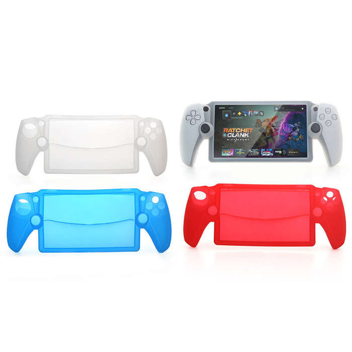 White - DOBE for PlayStation Portal Full Coverage Silicone Case PS5 Streaming Handheld Soft Protecti