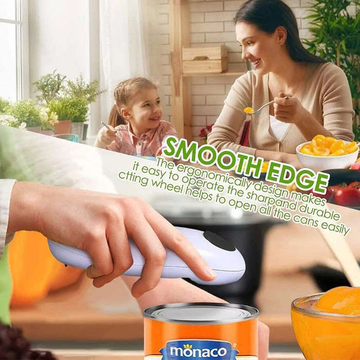 Black - Electric Can Opener Automatic One Touch Can Opener for All Can Sizes Seniors Kitchen Device