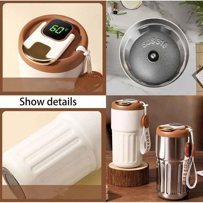 #03 - Stainless Steel 316 Smart Thermal Cup with Intelligent Temperature Display 450ml Capacity Perf