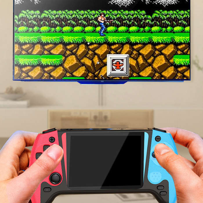 Blue - Q21 Handheld Game Console 3.5 Inch HD Screen 500 Retro Arcade Games Dual Joystick TV Output P
