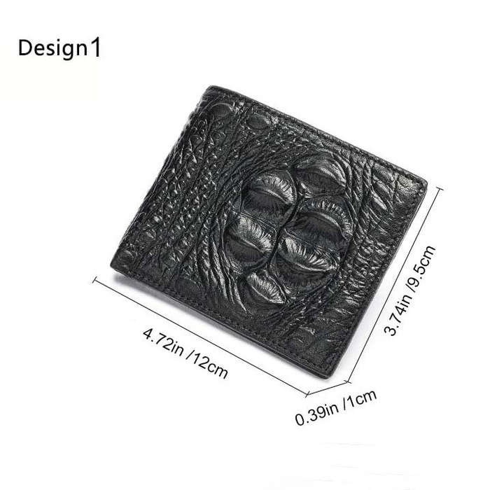 #3 - Ekphero Men's Genuine Leather Wallet Crocodile Texture Business Wallet Fashion Cowhide Bifold M