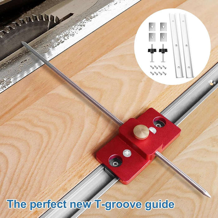 Blue. - Aluminum Alloy T-Track 400mm Blue with Self Tapping Screws M8 Handles M8/M6 T-Track Sliding