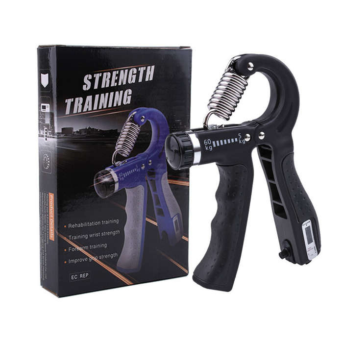 R-type Adjustable Hand Gripper Spring Mechanical Counting Finger Gripper Muscle Trainer Rehabilitati