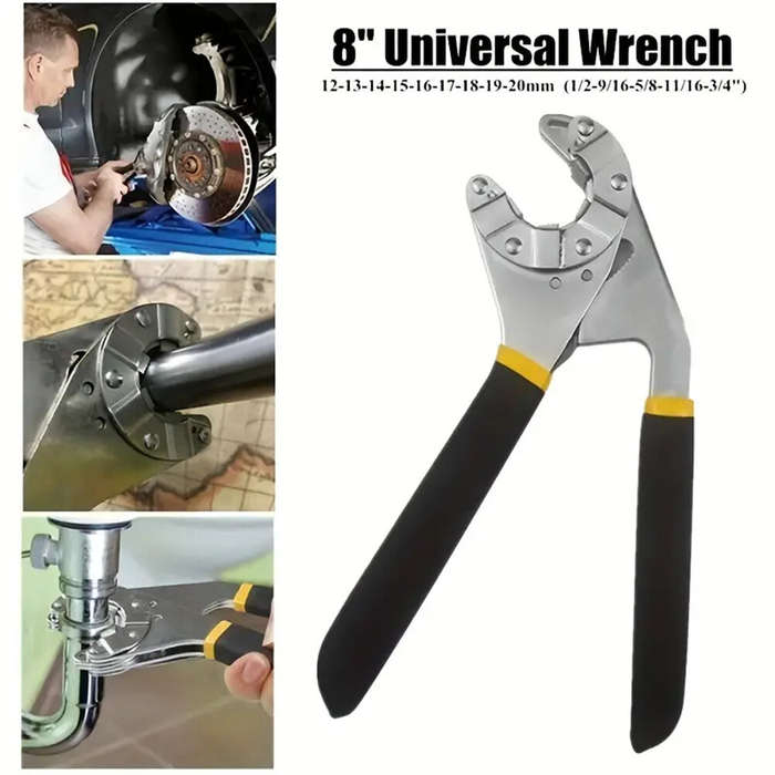 Black - 8-inch Open Magic Manual Wrench High-Quality Steel Versatile Hexagonal Hardware Tool Ergonom
