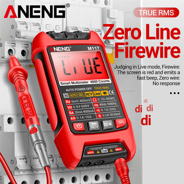 Red - ANENG M117 Digital Multimeter High Precision True RMS Multifunctional Meter with AC/DC Voltage