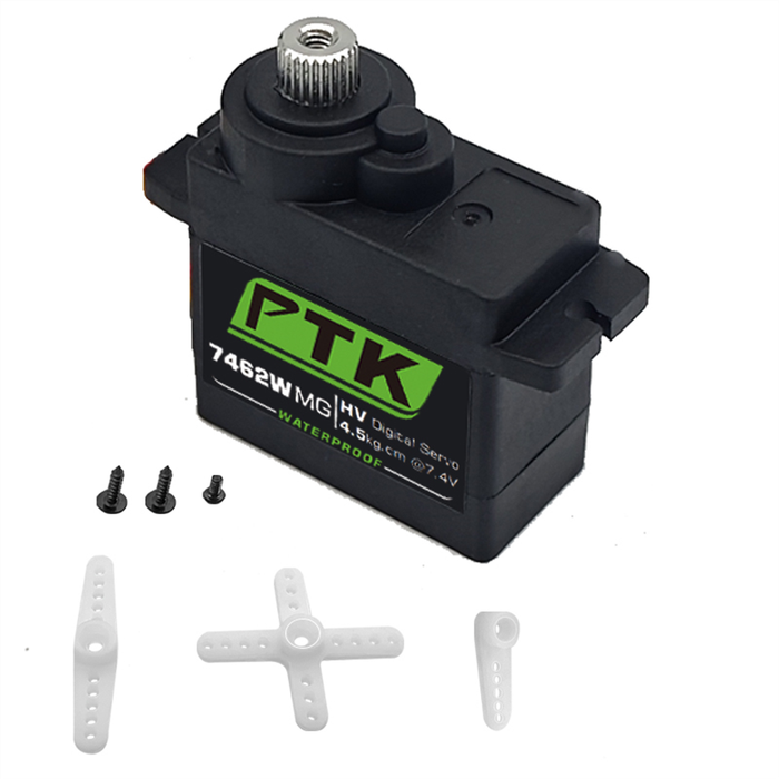 Black - PTK 7462W MG 25T Aluminum Gear 180 9g Digital Waterproof RC Servo for Robot Fixed Wing Car a