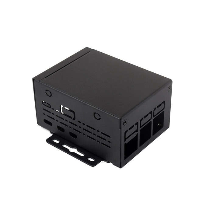 Black - Industrial Metal Case for Raspberry Pi 5/5B Large Space Protective Enclosure Compatible with