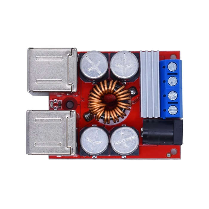 Red - 8V 35V To 5V 8A Power Supply Step-down Module 4 Port Hub USB Charger Module For Android Mobile