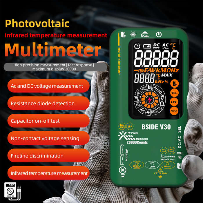 Green - BSIDE V30 Digital Multimeter Infrared Thermometer Measures AC/DC Voltage Current Resistance