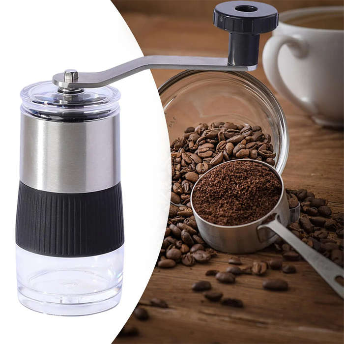 White - 304 Stainless Steel Portable Manual Coffee Grinder Adjustable Coarseness and Fineness Hand-C