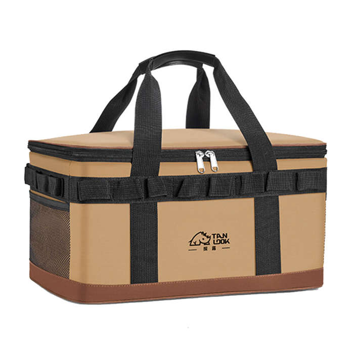 Khaki - IPRee Camping Storage Bag Tableware Storage Bag Camping Cooking Utensil Organizer Cookware U