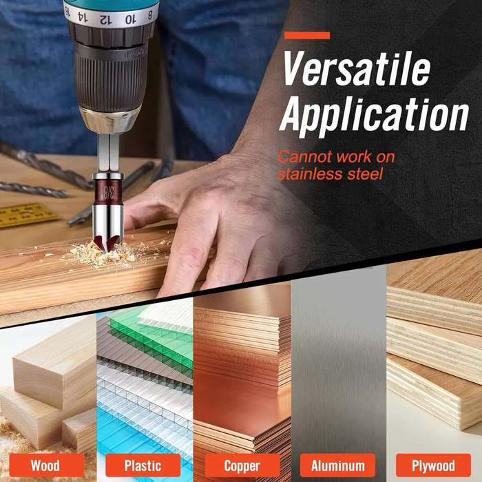 5Pcs - 5PCS Countersink Drill Bit Set 82 Degree 5 Flute Uncoated Hex Shank 1/4 to 3/4 Inch for Wood