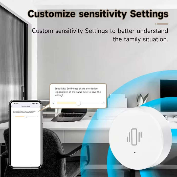 Tuya ZigBe Smart Vibration Sensor Real Time Monitoring Door Window Detection Alarm Smart Home Securi