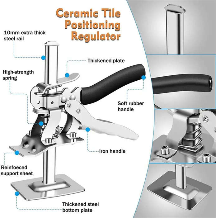 120kg Capacity Carbon Steel Tile Leveling Clips Labor-Saving Arm Jack Door Panel Drywall Lifter with