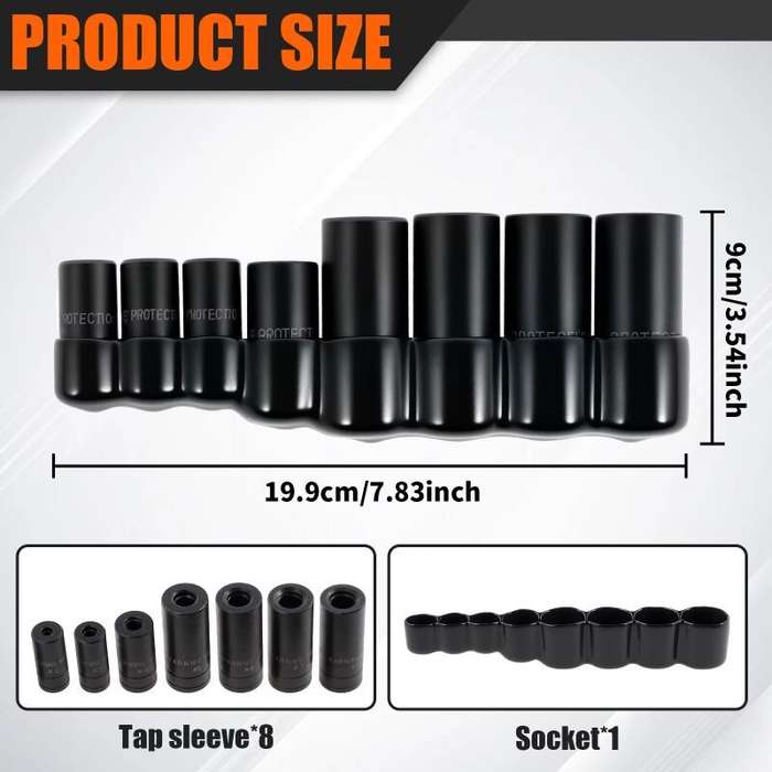 8pcs - Steel Tap Socket Set 8pcs Compatible with Tight Spaces Automotive Tools 1/4 3/8 Inch Drive