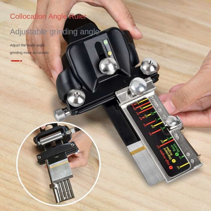 Black - Sharpening Guide with Angle Scale Board Precise Sharpening for Chisels and Planer Blades Erg