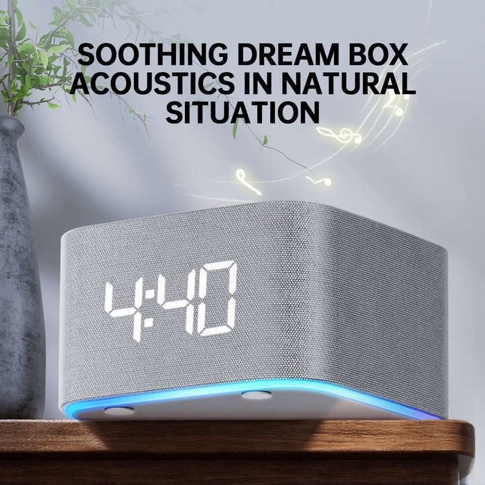 Gray - 800mAh White Noise Sleep Aid Alarm Clock 8-Color Night Light 32 Soothing Sounds White Noise w