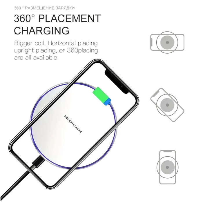 White - 30W Wireless Charger Fast Wireless Charging Pad for Smart Phones for iPhone 16 15 14 13 Pro
