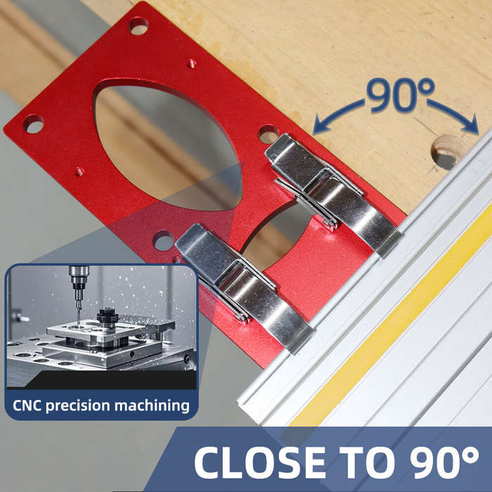 Red - ENJOYWOOD Track Saw Rail Square Guide Right Angle Guide Angle Stop for Makita Festool Milwauke