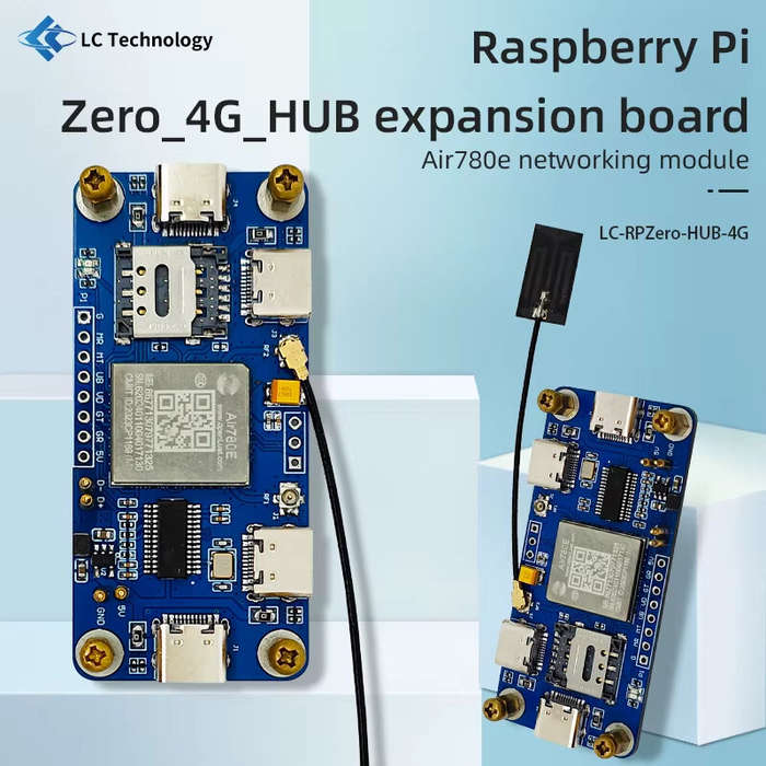 Only Board - Raspberry Pi Zero 4G HUB Expansion Board Air780e Networking Module 4G CAT1 LTE Ethernet