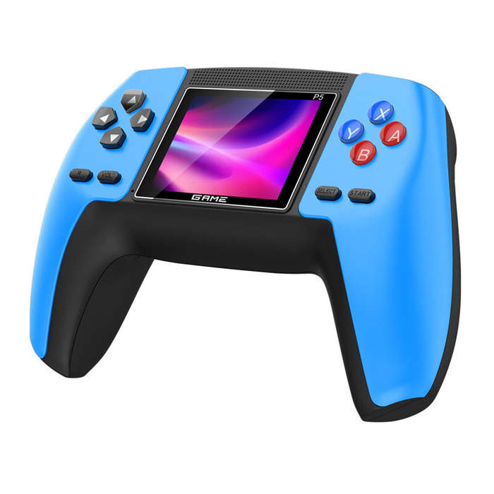 White - P5 Dual Player Retro Gamepad Console with Display Screen Built-in 520 Games Support HD Outpu