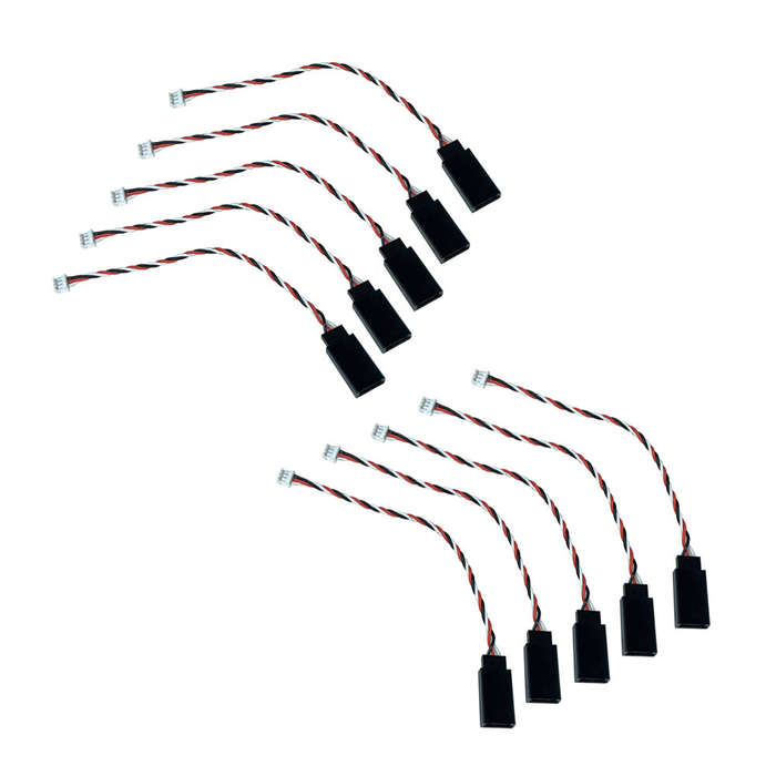 15cm - 10PCS JST 10cm/15cm 1.5mm 3Pins Male Female and JR Style for Mini Receiver Servo Wire Plug Co