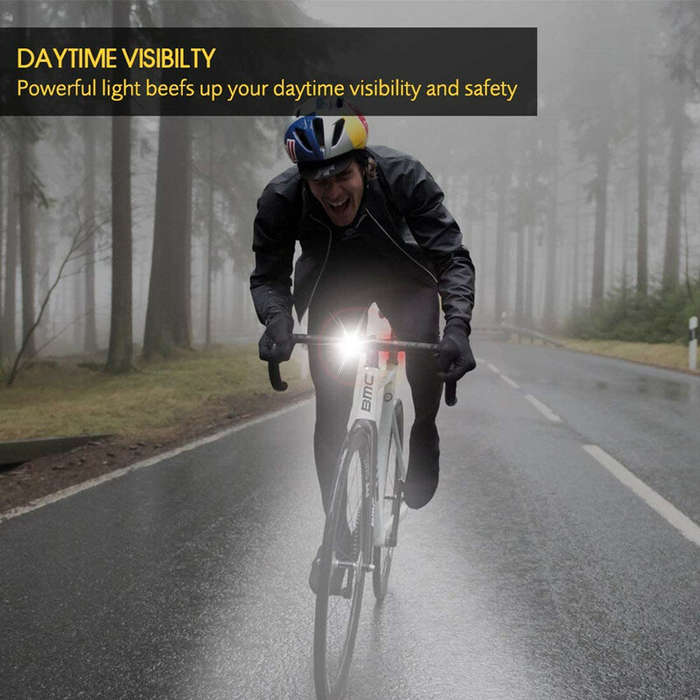 red light - Smart Bike Taillight 12 LED Lamp Beads 6 Light Modes 500mAh Battery Waterproof Bicycle W