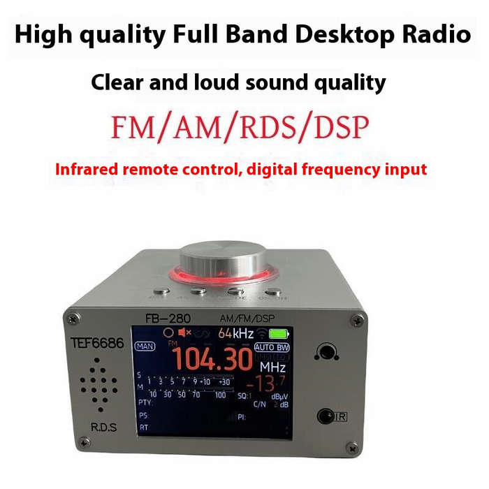 Silver - TEF6686 Digital Radio Receiver All-Band FM/AM/SW/MW/LW Coverage with Digital Audio Amplifie