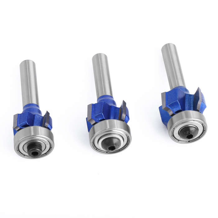 8xR3 - LAVIE 8mm Shank high quality 4 flutes Router Bit set woodworking milling cutter R1 R2 R3 Trim