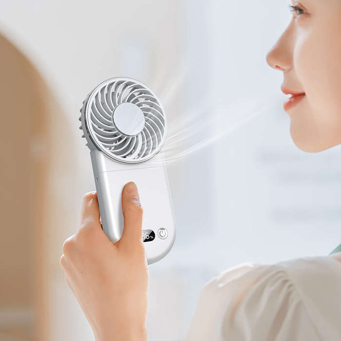 Black - 3 In 1 Handheld Cooling Fan 3 Speed Mini Folding Neck Hanging Fan Multifunctional 180 Adjust