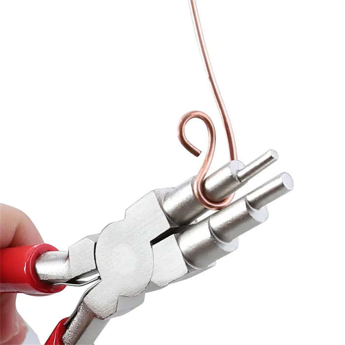 Red - 6" Jewelry Pliers Carbon Steel Round Nose Needle Nose Pliers for 3-10mm Rings Wire Wrapping Je