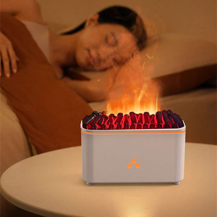 Black - Tevorex Usb Desktop 7 Colors Silent Atmosphere Flame Air Essential Oil Aromatherapy Machine