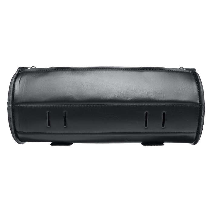 Motorcycle PU Leather Black Tool Bag Front Fork Handlebar Saddlebags Roll Barrel Style